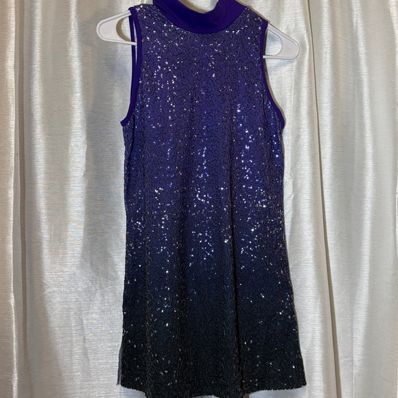 Balera Purple Blue Ombre Sequin Dance Dress Costume - Picture 5 of 12